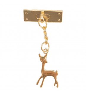 Çanta Aksesuar Light Gold Renk Geyik Model Çanta Süsü