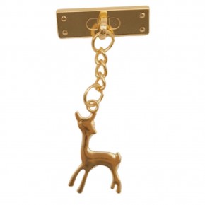 Çanta Aksesuar Light Gold Renk Geyik Model Çanta Süsü