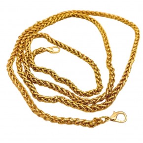 Çanta Aksesuar Light Gold Renk Kalın Örgü Model Çanta Zinciri (140 Cm)