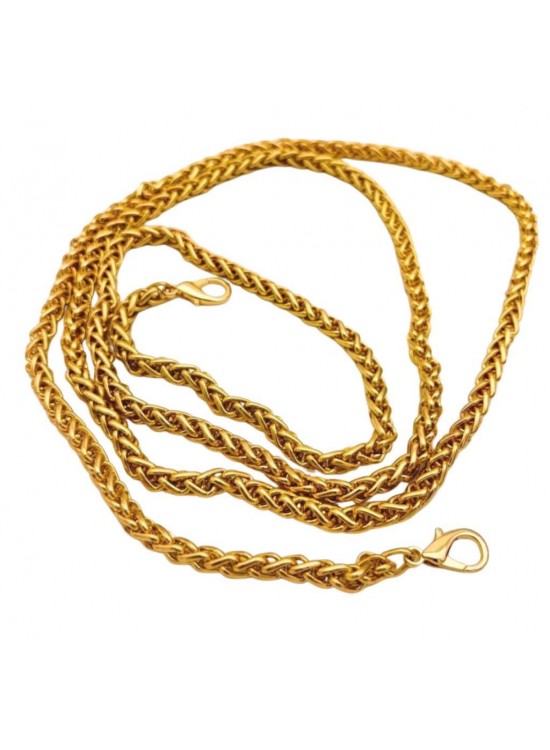 Çanta Aksesuar Light Gold Renk Kalın Örgü Model Çanta Zinciri (140 Cm)