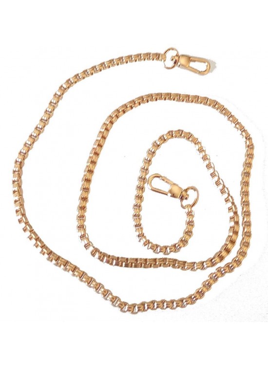 Çanta Aksesuar Light Gold Renk Kare Model Çanta Zinciri (100 Cm)