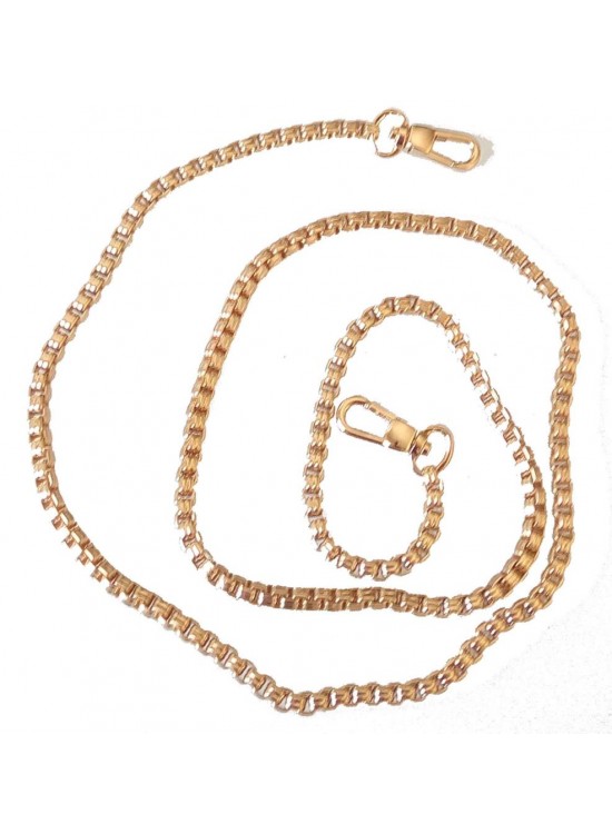 Çanta Aksesuar Light Gold Renk Kare Model Çanta Zinciri (120 Cm)
