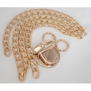 Çanta Aksesuar Light Gold Renk Orta Kalınlık Zincir Set No:5