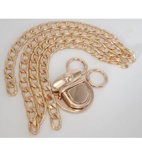 Çanta Aksesuar Light Gold Renk Orta Kalınlık Zincir Set No:5