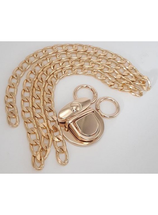 Çanta Aksesuar Light Gold Renk Orta Kalınlık Zincir Set No:5