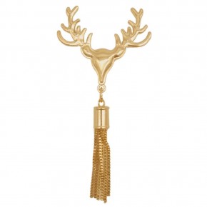 Çanta Aksesuar Light Gold Renk Püsküllü Geyik Model Çanta Süsü
