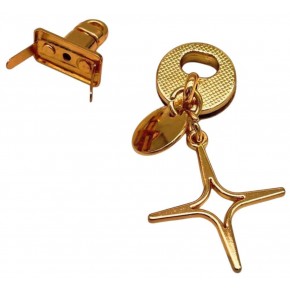 Çanta Aksesuar Light Gold Renk  Sarkaç Yıldız Süslü  Çanta Kilidi