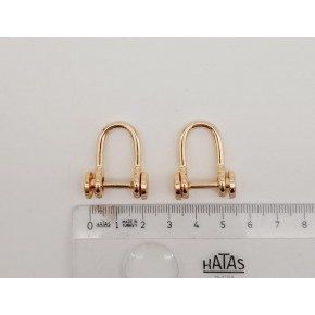 Çanta Aksesuar Light Gold Renk Vidalı Kulpluk 2 Adet