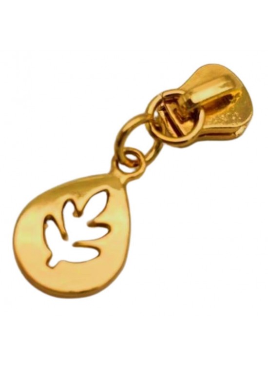 Çanta Aksesuar Light Gold Renk Yaprak Model Fermuar Başı