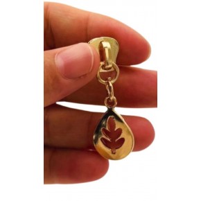 Çanta Aksesuar Light Gold Renk Yaprak Model Fermuar Başı