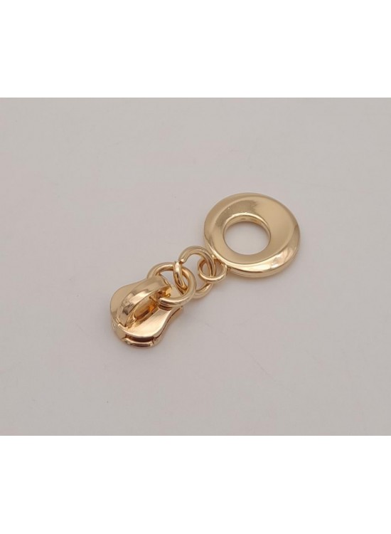 Çanta Aksesuar Light Gold Renk Yuvarlak Tutmalı Fermuar Başı