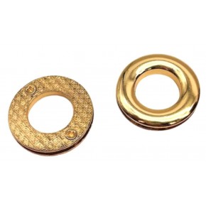 Çanta Aksesuar Light Gold Renk Yuvarlak Vidalı Kuş Gözü 2 Adet (İç ölçüsü 1.8 cm, Dış Ölçüsü 3.2 cm )