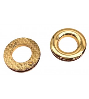 Çanta Aksesuar Light Gold Renk Yuvarlak Vidalı Kuş Gözü 2 Adet (İç ölçüsü 1.8 cm, Dış Ölçüsü 3.2 cm )