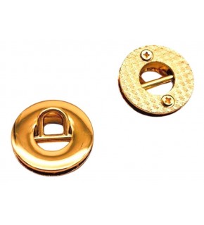 Çanta Aksesuar Light Gold Renk Yuvarlak Vidalı Kuş Gözü 2 Adet (Mini D Halkalı) (İç ölçüsü 1 cm, Dış Ölçüsü 2.5 cm )