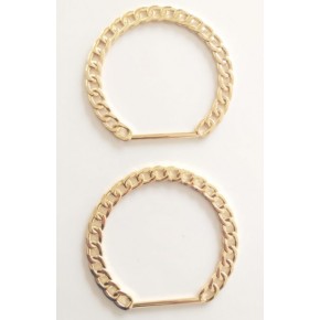 Çanta Aksesuar Light Gold Renk, Zincir Görünümlü Kısmen Yuvarlak Metal Çanta Sapı