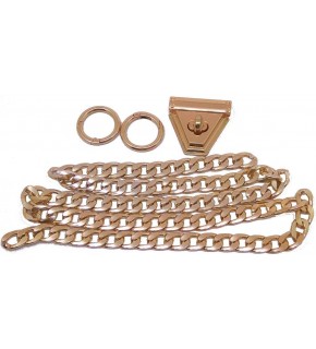 Çanta Aksesuar Light Gold Renk Zincir Set