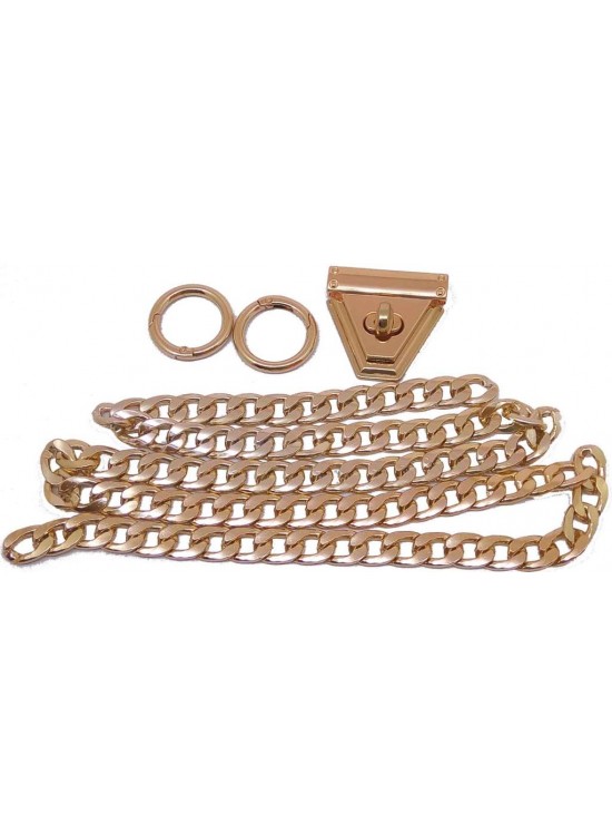 Çanta Aksesuar Light Gold Renk Zincir Set