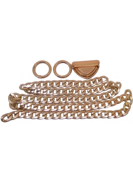 Çanta Aksesuar Light Gold Renk Zincir Set