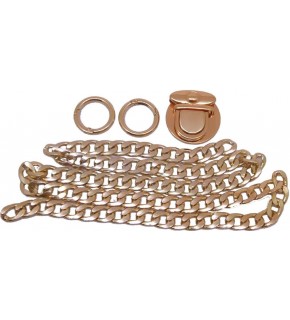 Çanta Aksesuar Light Gold Renk Zincir Set