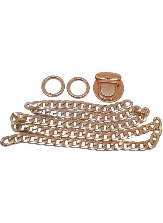 Çanta Aksesuar Light Gold Renk Zincir Set