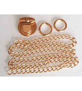 Çanta Aksesuar Light Gold Renk Zincir Set