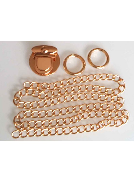 Çanta Aksesuar Light Gold Renk Zincir Set