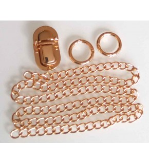 Çanta Aksesuar Light Gold Renk Zincir Set