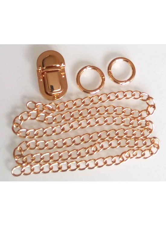 Çanta Aksesuar Light Gold Renk Zincir Set