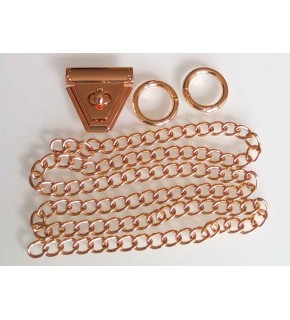 Çanta Aksesuar Light Gold Renk Zincir Set