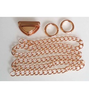 Çanta Aksesuar Light Gold Renk Zincir Set