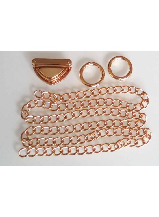 Çanta Aksesuar Light Gold Renk Zincir Set