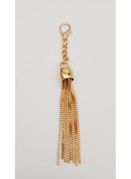 Çanta Aksesuar Light Gold Renk Zincir Uç Kancalı Püskül Süs
