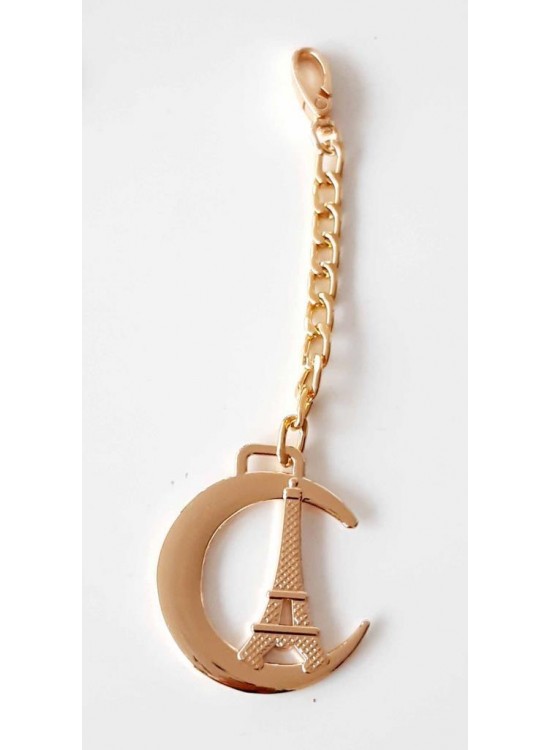 Çanta Aksesuar Light Gold Sarkaç Süs Eyfel Kule Desen