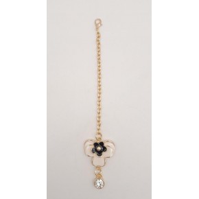 Çanta Aksesuar Light Gold Siyah Renk Çiçekli Sarkaç Süs