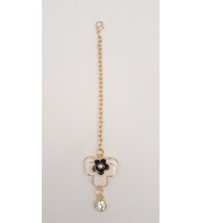 Çanta Aksesuar Light Gold Siyah Renk Çiçekli Sarkaç Süs