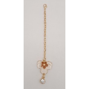 Çanta Aksesuar Light Gold Taba Renk Çiçekli Sarkaç Süs