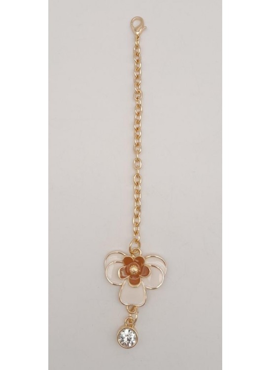 Çanta Aksesuar Light Gold Taba Renk Çiçekli Sarkaç Süs
