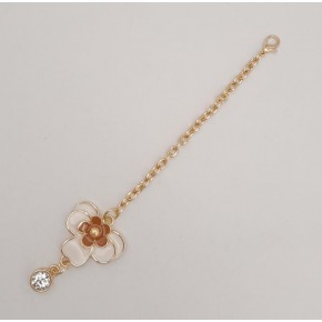 Çanta Aksesuar Light Gold Taba Renk Çiçekli Sarkaç Süs
