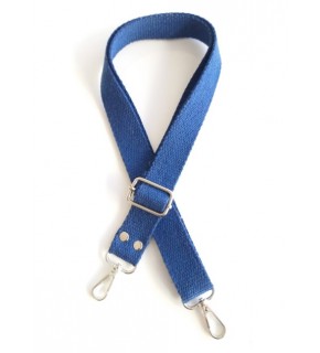 Çanta Aksesuar Mavi Pamuklu Kolon Ayarlamalı Çanta Sapı