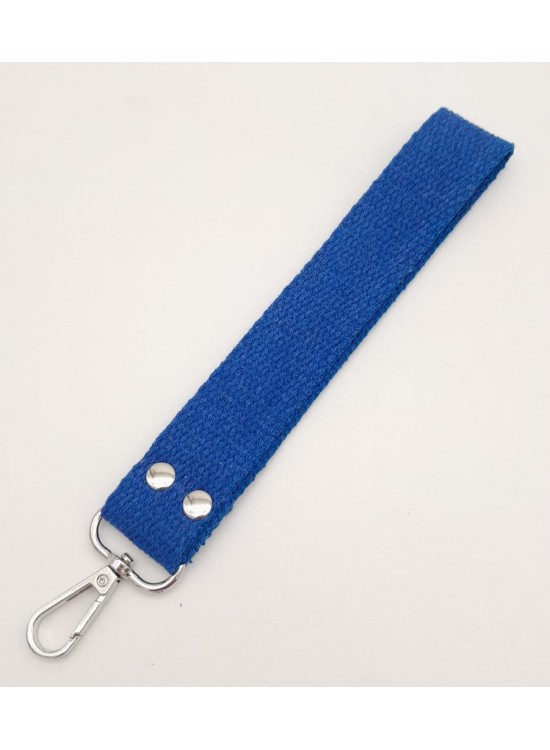 Çanta Aksesuar Mavi Pamuklu Kolon Elcik Gümüş Metalli