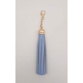 Çanta Aksesuar Mavi Suni Deri Kovanlı Püskül Light Gold Metalli