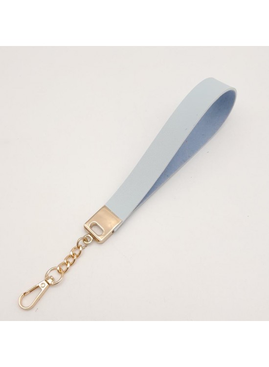 Çanta Aksesuar Mavi Tek Kat Suni Deri Zincirli Elcik Light Gold Metal