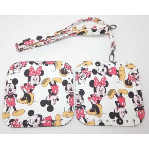Çanta Aksesuar Miki Mouse Desenli 2 Kare Plaka Ayarlamalı Sap Çanta Seti