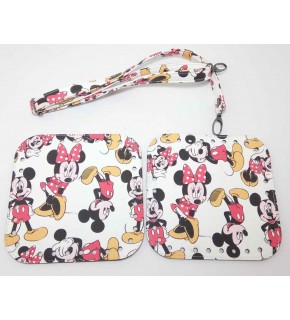 Çanta Aksesuar Miki Mouse Desenli 2 Kare Plaka Ayarlamalı Sap Çanta Seti