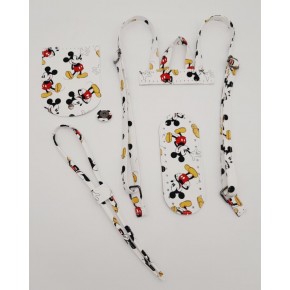Çanta Aksesuar Miki Mouse Desenli Sırt Çanta Seti Füme Metalli
