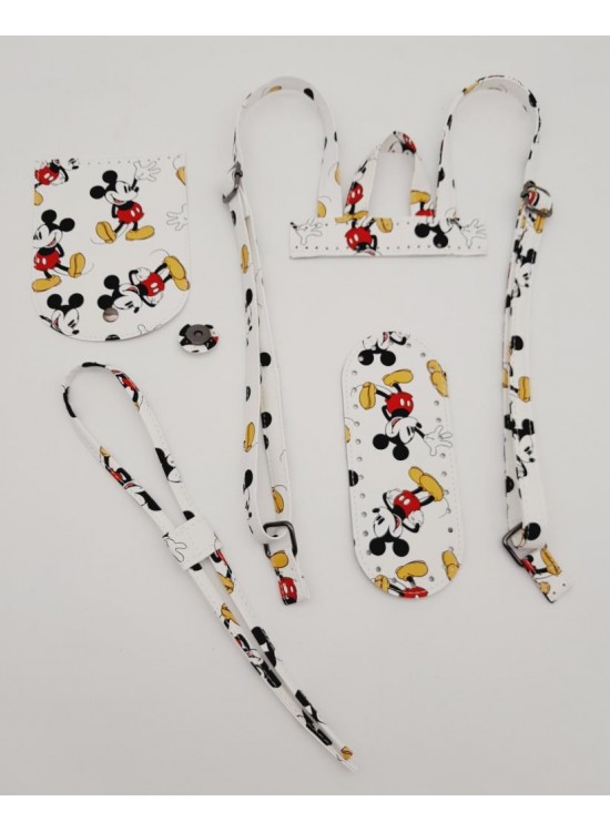 Çanta Aksesuar Miki Mouse Desenli Sırt Çanta Seti Füme Metalli