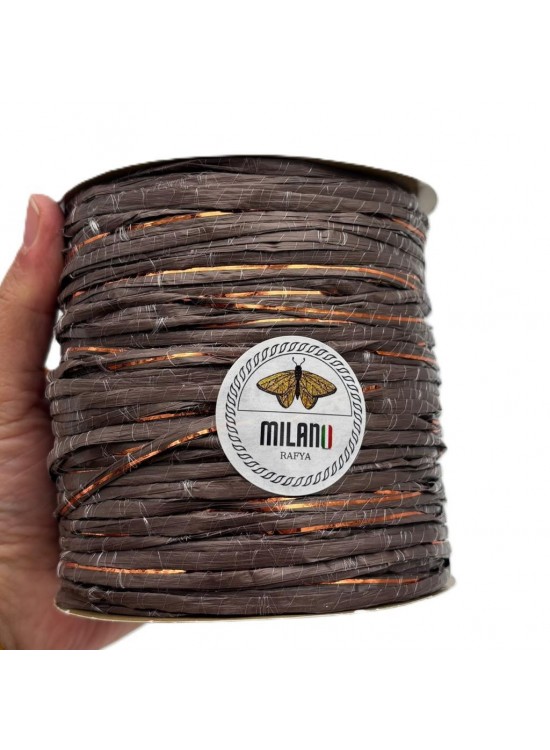 Çanta Aksesuar Milano Rafya S25 Koyu Kahve Simli 100 gr