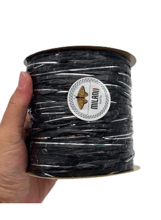Çanta Aksesuar Milano Rafya S42 Siyah Gümüş Simli 100 gr