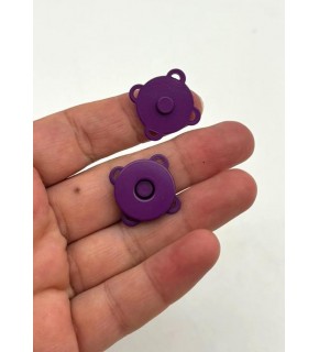 Çanta Aksesuar Mor Dikilebilir Mıknatıslı Çıtçıt