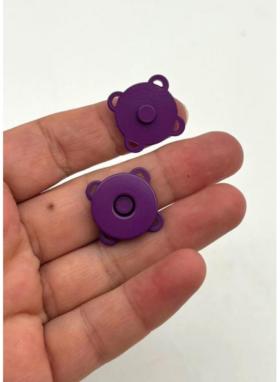 Çanta Aksesuar Mor Dikilebilir Mıknatıslı Çıtçıt